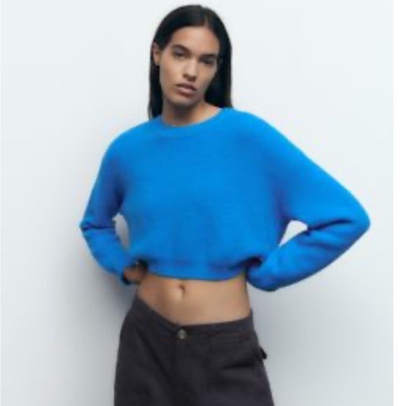 ZARA SOFT TOUCH CROPPED KNIT SWEATER SIZE M NWT - Picture 2 of 7